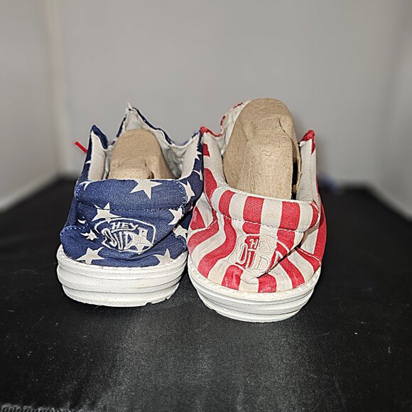 Hey Dude Men's Wally Patriotic American Shoes 10 - Picture 5 of 8